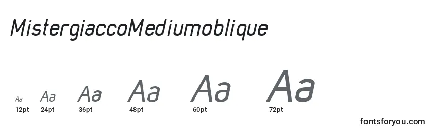 Размеры шрифта MistergiaccoMediumoblique