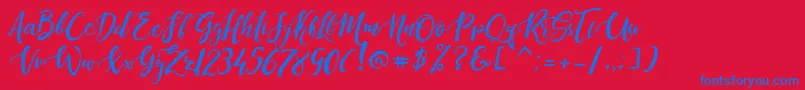 DandeleonVintageDemo Font – Blue Fonts on Red Background