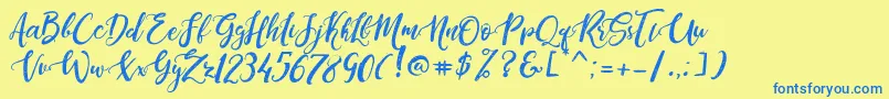 DandeleonVintageDemo Font – Blue Fonts on Yellow Background