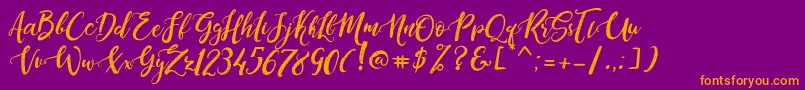DandeleonVintageDemo Font – Orange Fonts on Purple Background