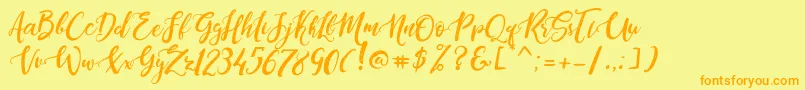 DandeleonVintageDemo Font – Orange Fonts on Yellow Background