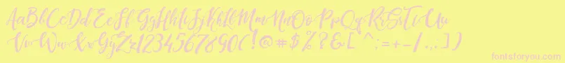 DandeleonVintageDemo Font – Pink Fonts on Yellow Background