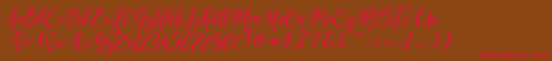 DandeleonVintageDemo Font – Red Fonts on Brown Background