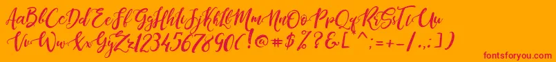 DandeleonVintageDemo Font – Red Fonts on Orange Background