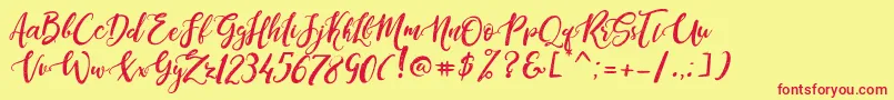 DandeleonVintageDemo Font – Red Fonts on Yellow Background
