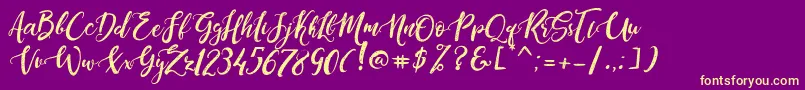 DandeleonVintageDemo Font – Yellow Fonts on Purple Background