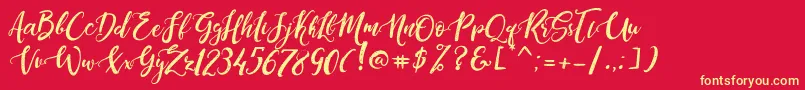 DandeleonVintageDemo Font – Yellow Fonts on Red Background