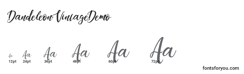 DandeleonVintageDemo (113374) Font Sizes