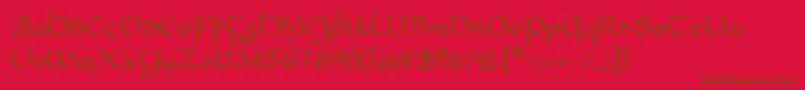 CiananUrRegular-Schriftart – Braune Schriften auf rotem Hintergrund