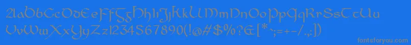 Czcionka CiananUrRegular – szare czcionki na niebieskim tle