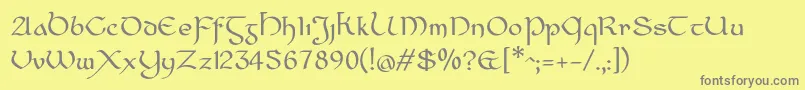 Police CiananUrRegular – polices grises sur fond jaune