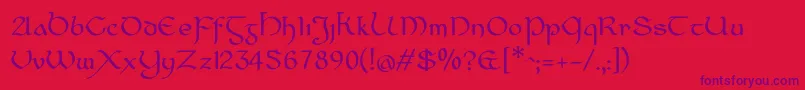 CiananUrRegular Font – Purple Fonts on Red Background