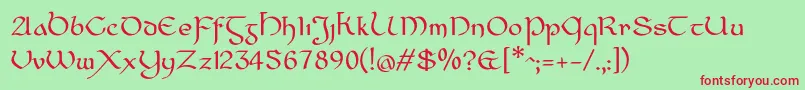 CiananUrRegular Font – Red Fonts on Green Background