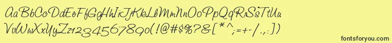 StudioScriptAltItcTt-Schriftart – Schwarze Schriften auf gelbem Hintergrund