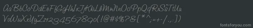 フォントStudioScriptAltItcTt – 黒い背景に灰色の文字