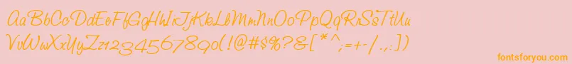 Шрифт StudioScriptAltItcTt – оранжевые шрифты на розовом фоне