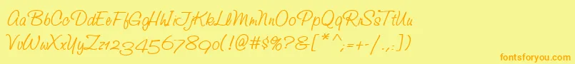 StudioScriptAltItcTt Font – Orange Fonts on Yellow Background