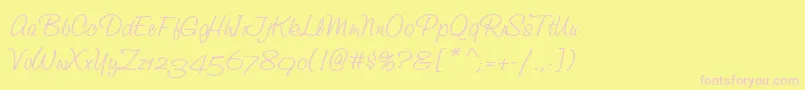 StudioScriptAltItcTt Font – Pink Fonts on Yellow Background
