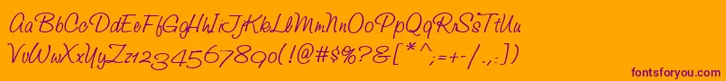 StudioScriptAltItcTt Font – Purple Fonts on Orange Background