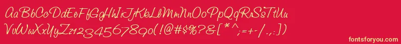 StudioScriptAltItcTt Font – Yellow Fonts on Red Background