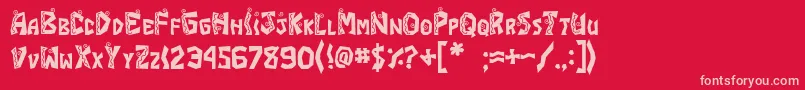 JiFajita Font – Pink Fonts on Red Background