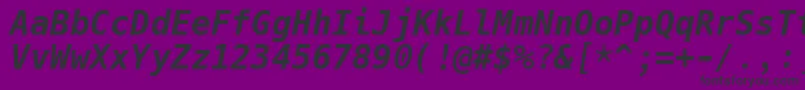 HackBolditalic Font – Black Fonts on Purple Background