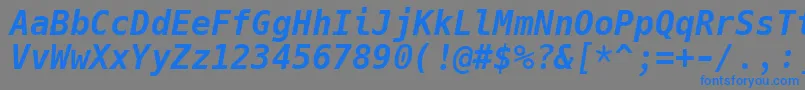 HackBolditalic Font – Blue Fonts on Gray Background