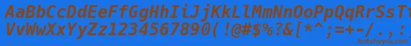 Шрифт HackBolditalic – коричневые шрифты на синем фоне