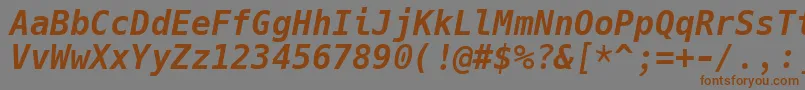 HackBolditalic Font – Brown Fonts on Gray Background
