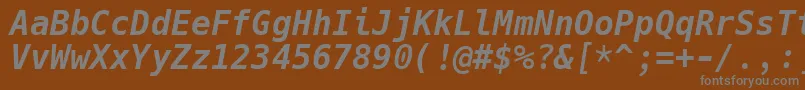 フォントHackBolditalic – 茶色の背景に灰色の文字