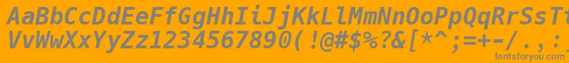 More about HackBolditalic Font HackBolditalic Font – Gray Fonts on Orange Background