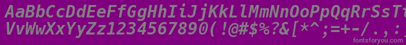 HackBolditalic Font – Gray Fonts on Purple Background