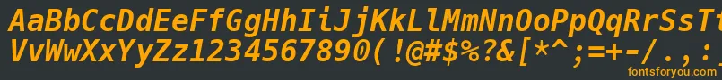 HackBolditalic Font – Orange Fonts on Black Background