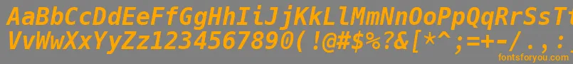 Saiba mais sobre a fonte HackBolditalic Fonte HackBolditalic – fontes laranjas em um fundo cinza
