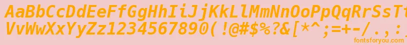 HackBolditalic Font – Orange Fonts on Pink Background