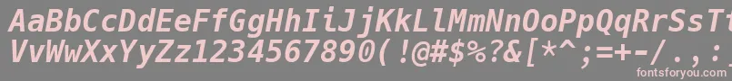 HackBolditalic Font – Pink Fonts on Gray Background
