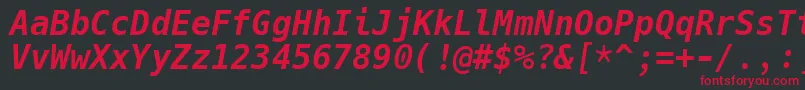 Шрифт HackBolditalic – красные шрифты на чёрном фоне