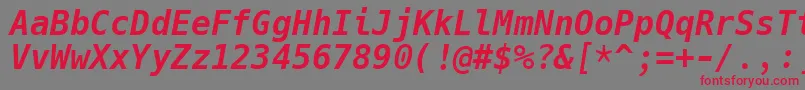 HackBolditalic Font – Red Fonts on Gray Background