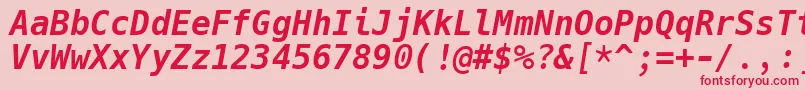 フォントHackBolditalic – ピンクの背景に赤い文字