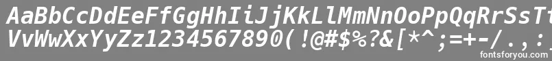 HackBolditalic Font – White Fonts on Gray Background