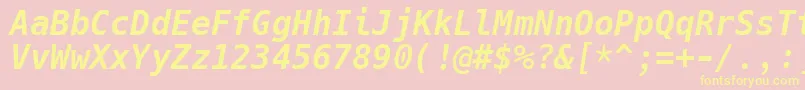 HackBolditalic Font – Yellow Fonts on Pink Background