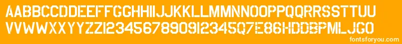 フォントUsaafStencil – オレンジの背景に白い文字