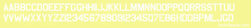 UsaafStencil Font – White Fonts on Yellow Background