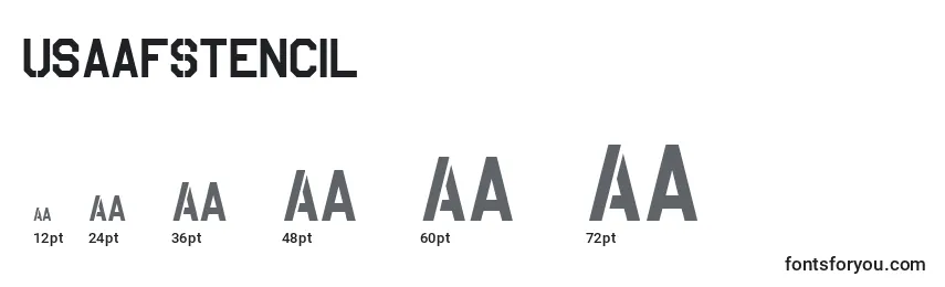 Размеры шрифта UsaafStencil