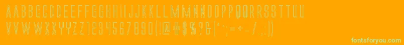 Alienleagueout Font – Green Fonts on Orange Background