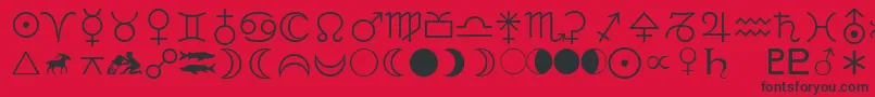 fuente LinotypeAstrologyPiOne – Fuentes Negras Sobre Fondo Rojo