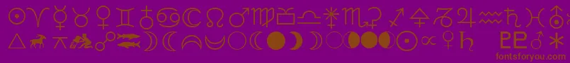 LinotypeAstrologyPiOne Font – Brown Fonts on Purple Background