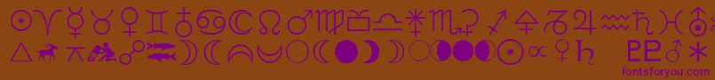 LinotypeAstrologyPiOne Font – Purple Fonts on Brown Background