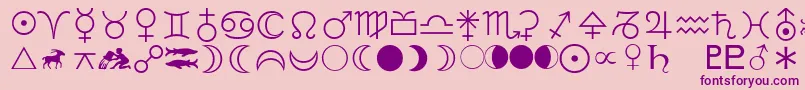 LinotypeAstrologyPiOne Font – Purple Fonts on Pink Background