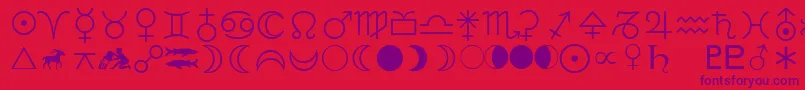 LinotypeAstrologyPiOne Font – Purple Fonts on Red Background